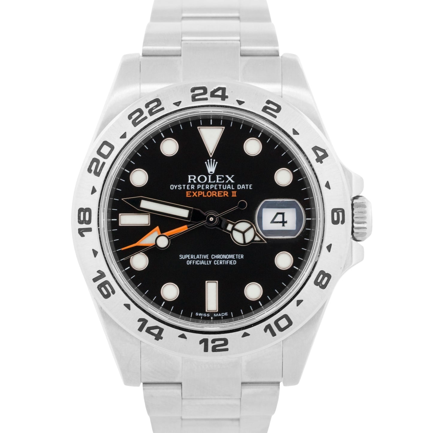 2015 Rolex Explorer II 216570 Black Orange Steel GMT 42mm Watch Box Papers