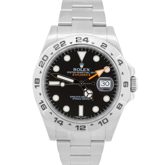 NOS Stickered Rolex Explorer II 216570 Black Stainless Steel 42mm Box Papers
