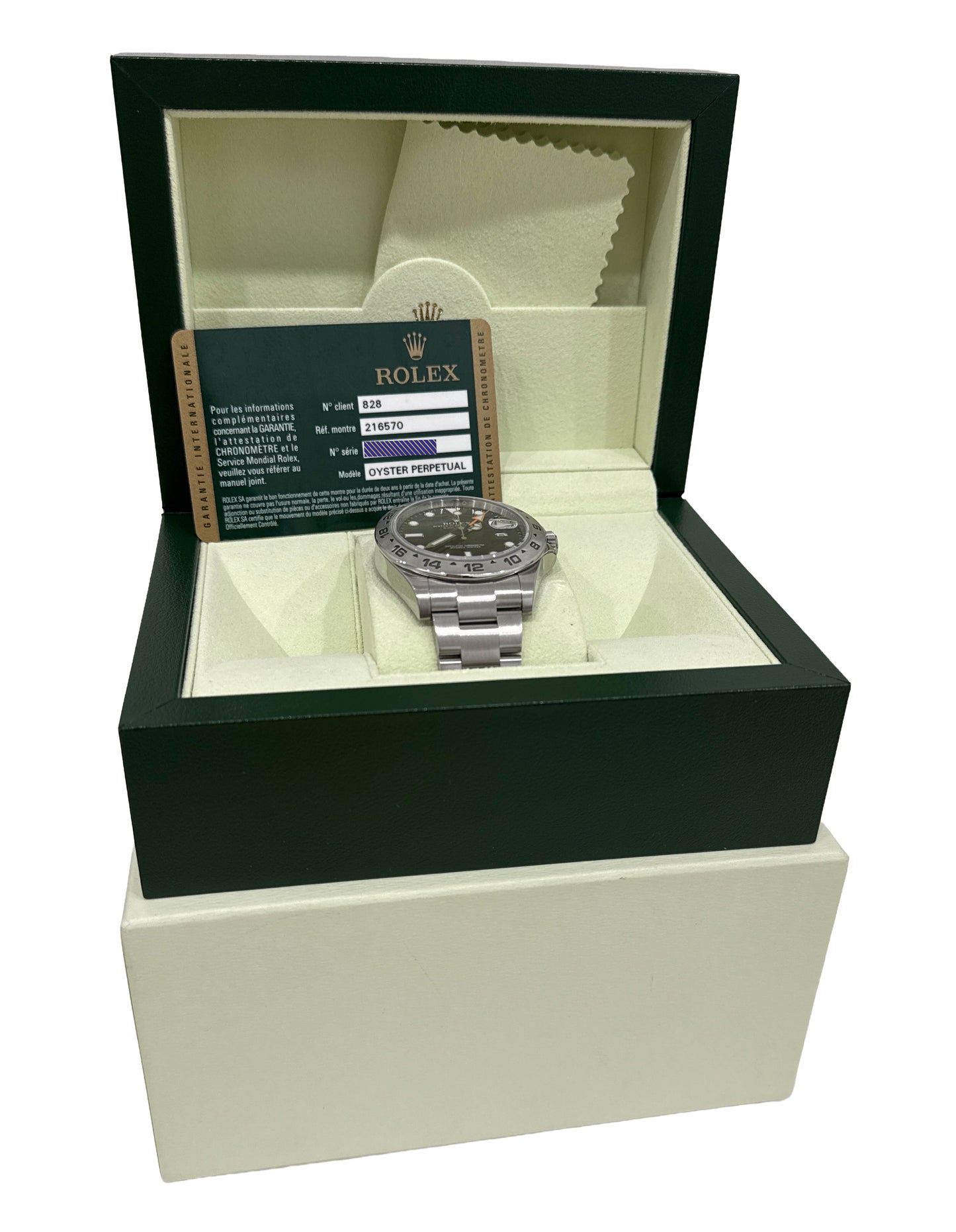 PAPERS Rolex Explorer II 42mm 216570 BLACK Stainless Steel Orange GMT Watch BOX