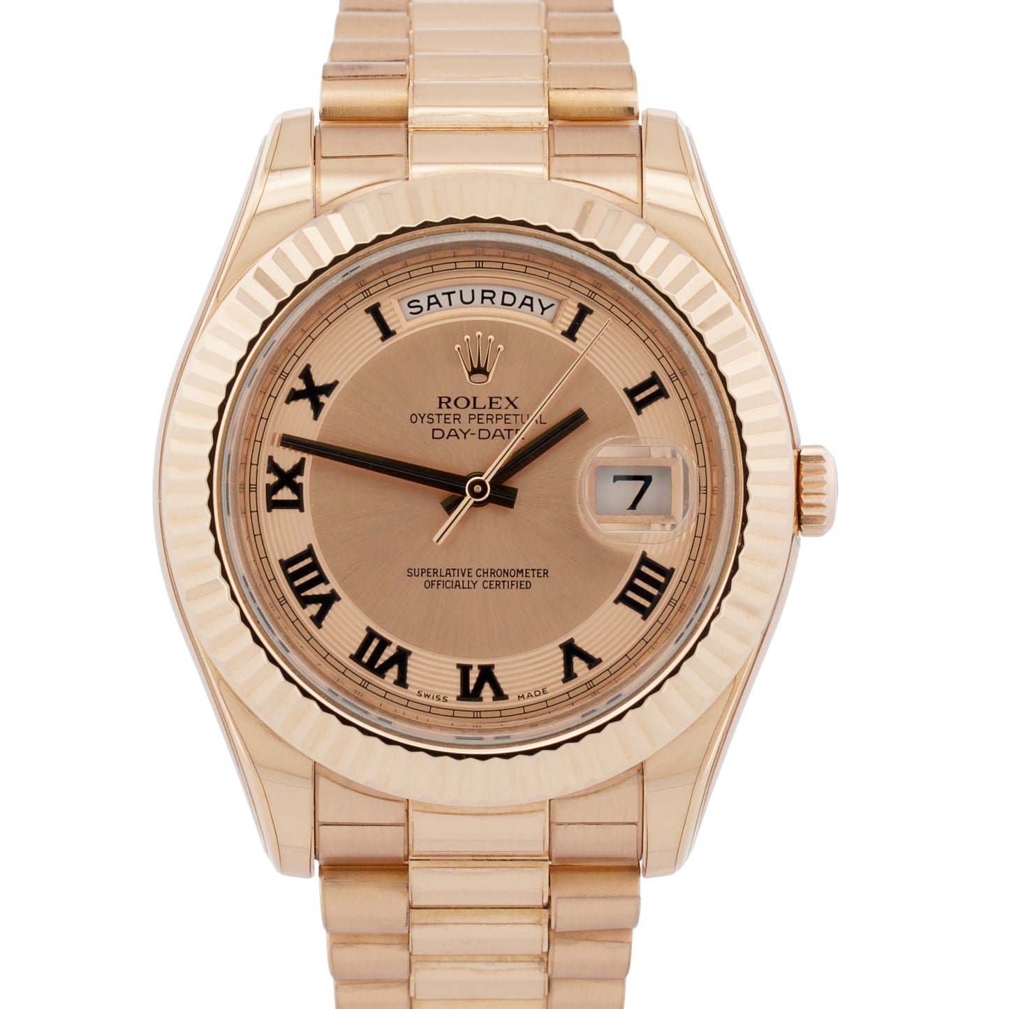 PAPERS Rolex Day-Date II 41mm President CONCENTRIC PINK Roman 18K 218235 BOX