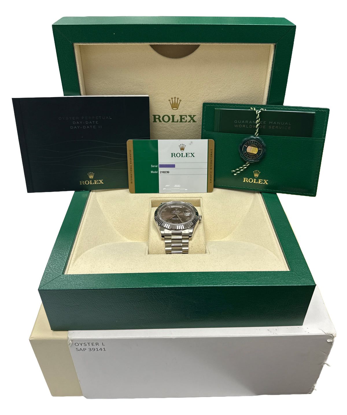Unpolished 2020 Rolex Day-Date II President 218239 18K 41mm Bronze Box Papers