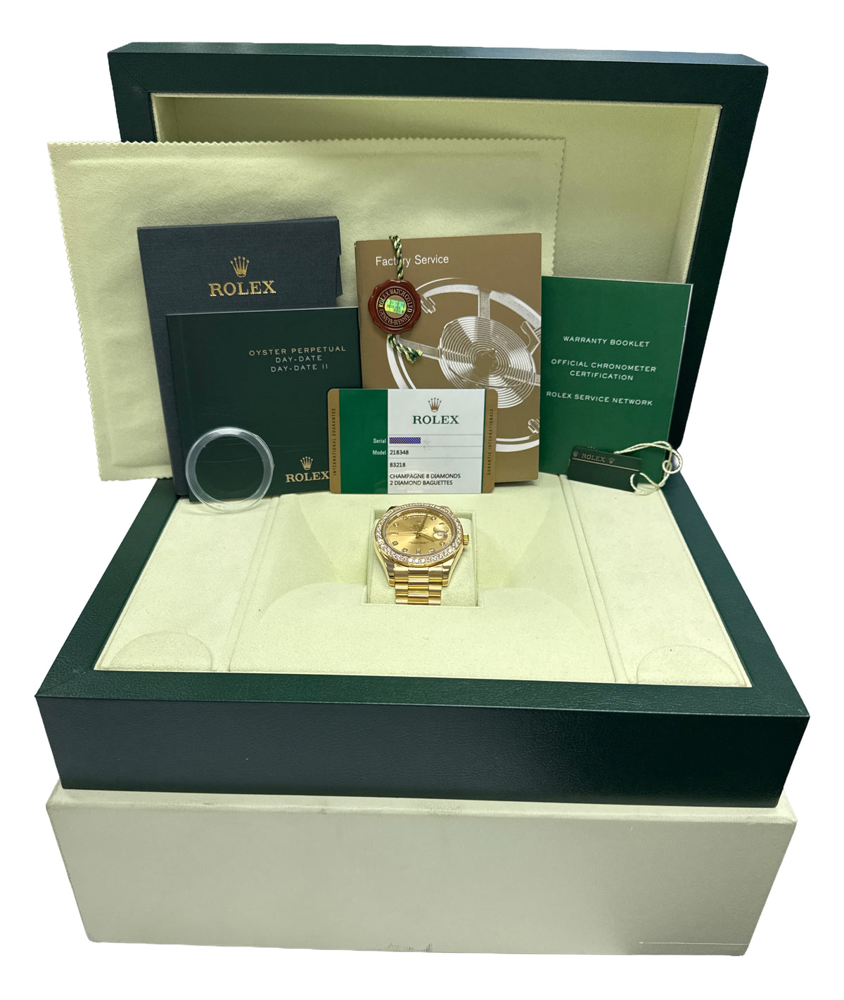 2014 PAPERS Rolex Day-Date II President FACTORY DIAMOND 18K  display picture 2