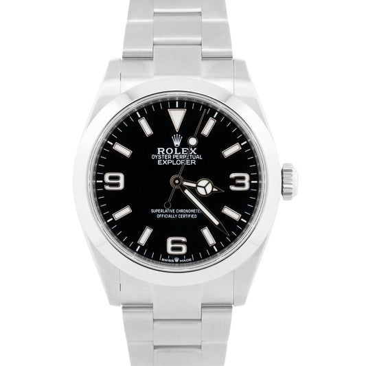 2023 PAPERS Rolex Explorer BLACK 40mm Stainless Steel 3-6-9 224270 Oyster BOX