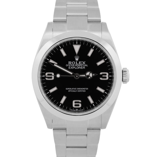 2023 Rolex Explorer I 224270 Black Stainless Steel Oyster 40mm Watch Box Papers