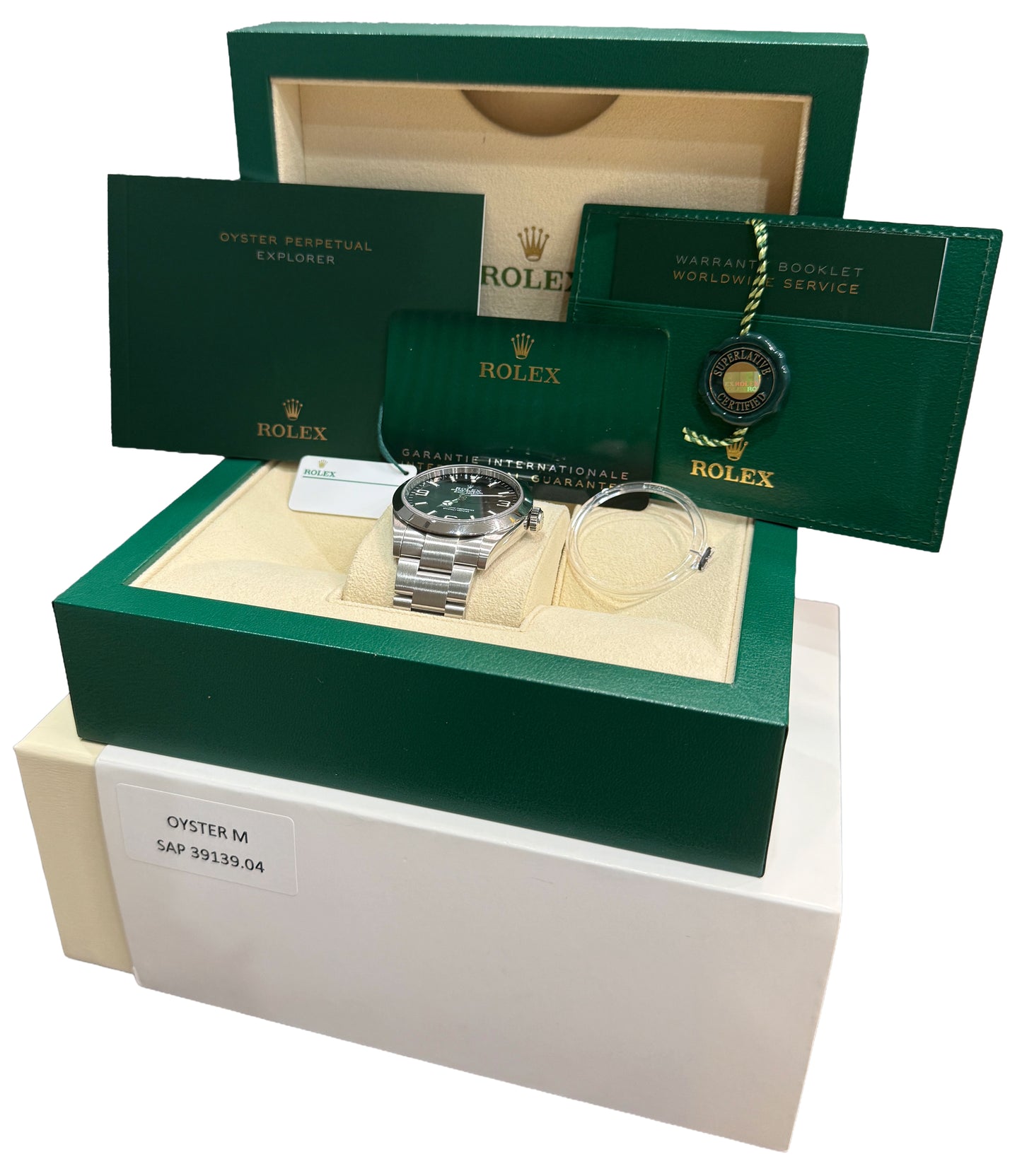 2024 PAPERS Rolex Explorer I BLACK Stainless Steel 40mm 224270 Watch BOX