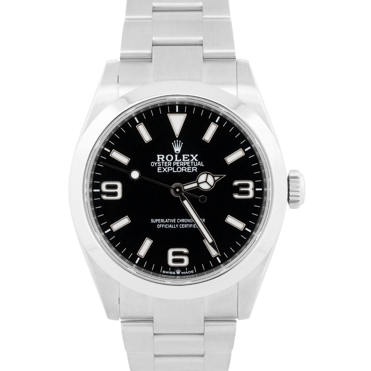 Rolex Explorer 224270 40mm Black Stainless Steel 3-6-9 Oyster Smooth Watch