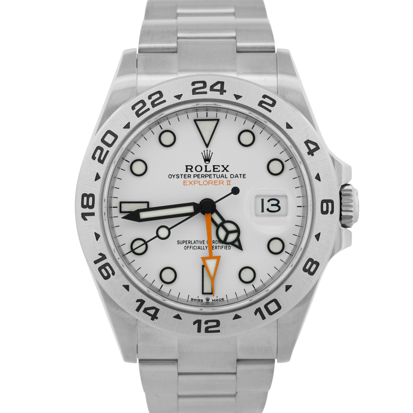2023 PAPERS Rolex Explorer II 42mm POLAR WHITE Date GMT Steel 226570 Watch BOX