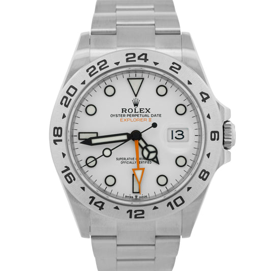 2023 PAPERS Rolex Explorer II 42mm POLAR WHITE Date GMT Steel 226570 Watch BOX