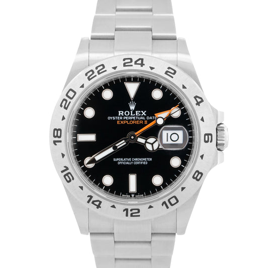 2025 PAPERS Rolex Explorer II 42mm BLACK Stainless Steel GMT 226570 Watch BOX