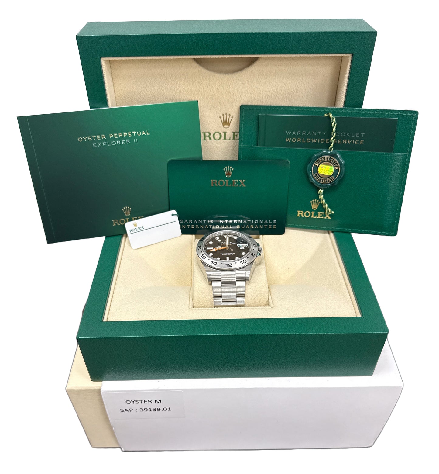 2022 NEW PAPERS Rolex Explorer II 42mm BLACK Stainless Steel Watch 226570 BOX
