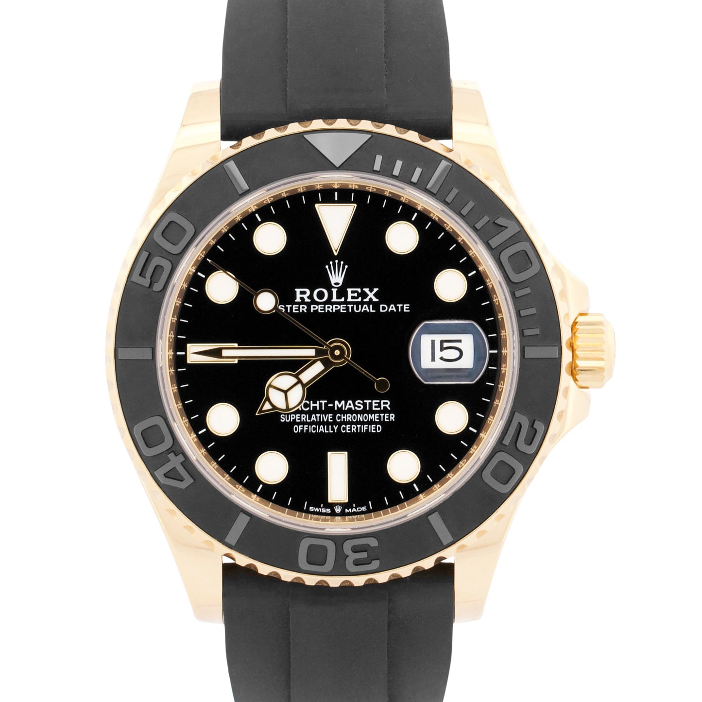 2023 PAPERS Rolex Yacht-Master 18K Yellow Gold Oysterflex 42mm 226658 Watch BOX