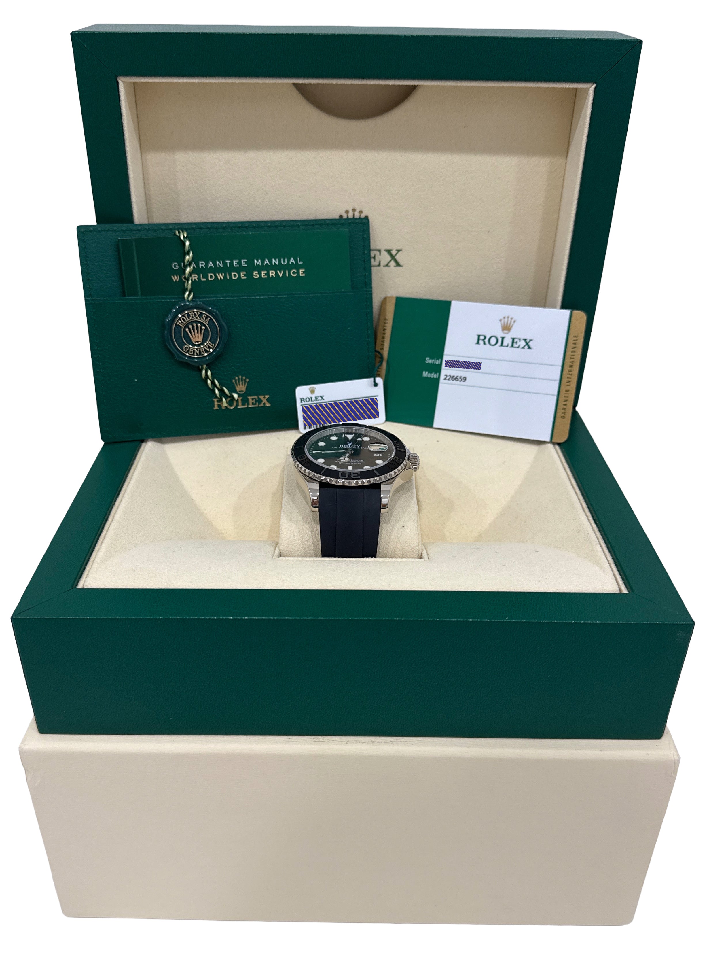 2019 PAPERS Rolex Yacht-Master BLACK 18K White Gold Oysterflex