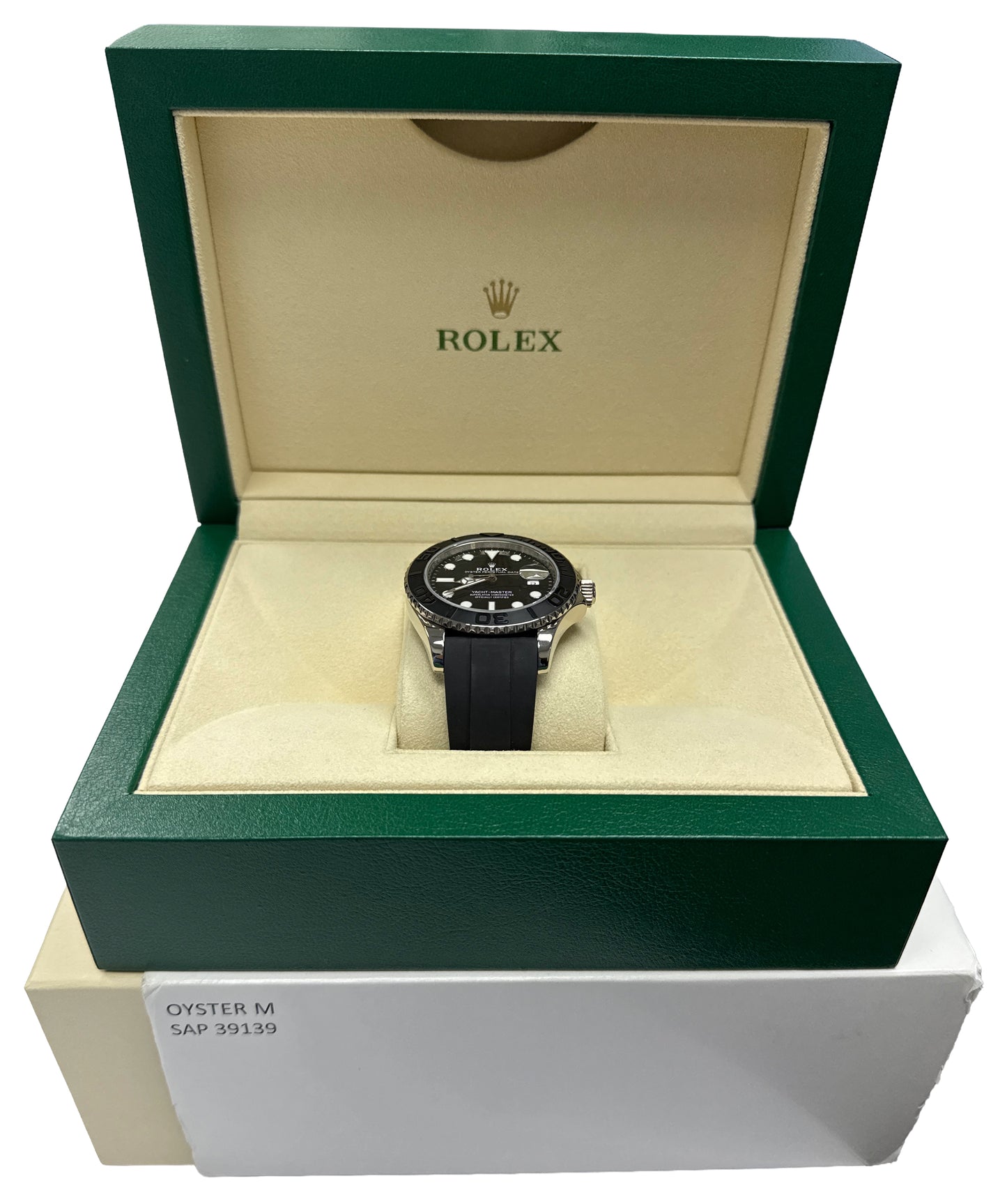 Rolex Yacht-Master BLACK 18K White Gold Oysterflex Rubber 42mm 226659 BOX
