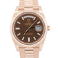 2025 PAPERS Rolex Day-Date President 40mm CHOCOLATE BAGUETTE 18K Gold 228235 BOX