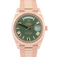 2025 PAPERS Rolex Day-Date President 40mm OLIVE GREEN 18K Rose Gold 228235 BOX