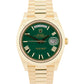 NEW 2025 PAPERS Rolex Day-Date President 40mm GREEN ROMAN 18K Gold 228238 BOX