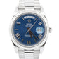 Rolex Day-Date President 40mm BLUE ROMAN 18K White Gold Fluted 228239 Watch