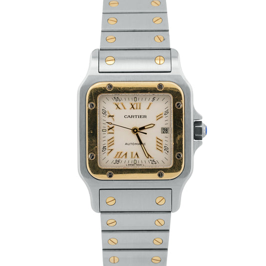 UNPOLISHED Cartier Santos Galbee 29mm IVORY 18K Steel Automatic 2319 W20041C4