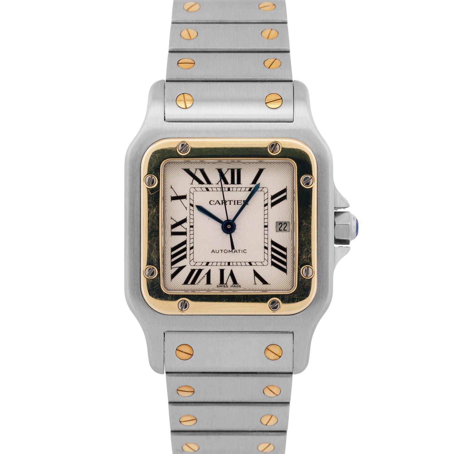 Cartier Santos Galbee 29mm SILVER GUILLOCHE 18K Steel Automatic 2319 W20058C4