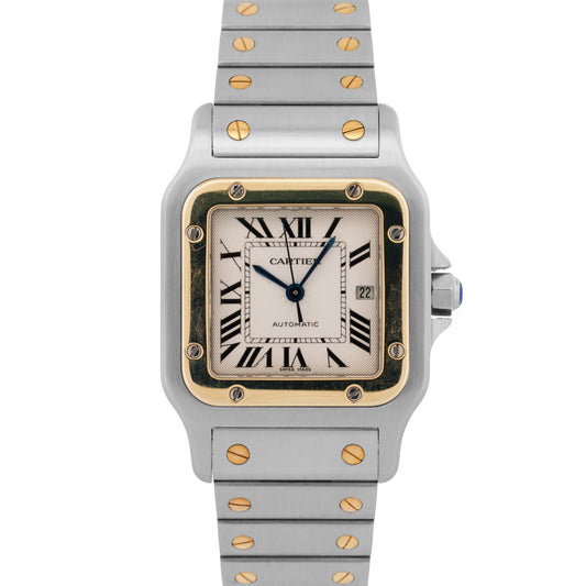Cartier Santos Galbee 29mm SILVER GUILLOCHE 18K Steel Automatic 2319 W20058C4