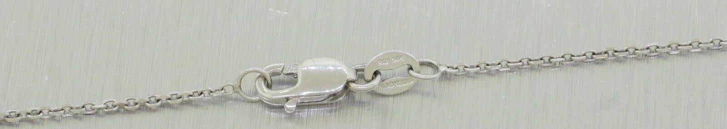 Vintage 3ctw Diamond Swirl Leaf Pendant - 16" Necklace - 14k White Gold