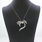 Vintage 3ctw Diamond Swirl Leaf Pendant - 16" Necklace - 14k White Gold