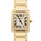 Ladies Cartier Tank Francaise 18k Yellow Gold 20mm DIAMOND Quartz WE1001RG 2385