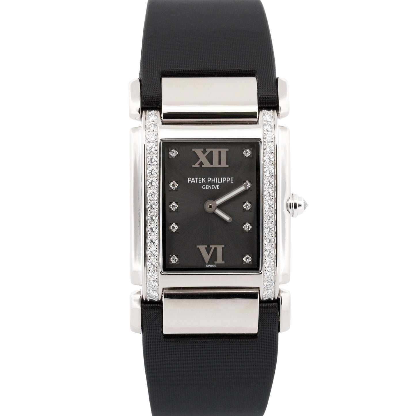 Ladies Patek Philippe Twenty-4 RHODIUM DIAMOND Satin 18K White Gold 30mm 4920G
