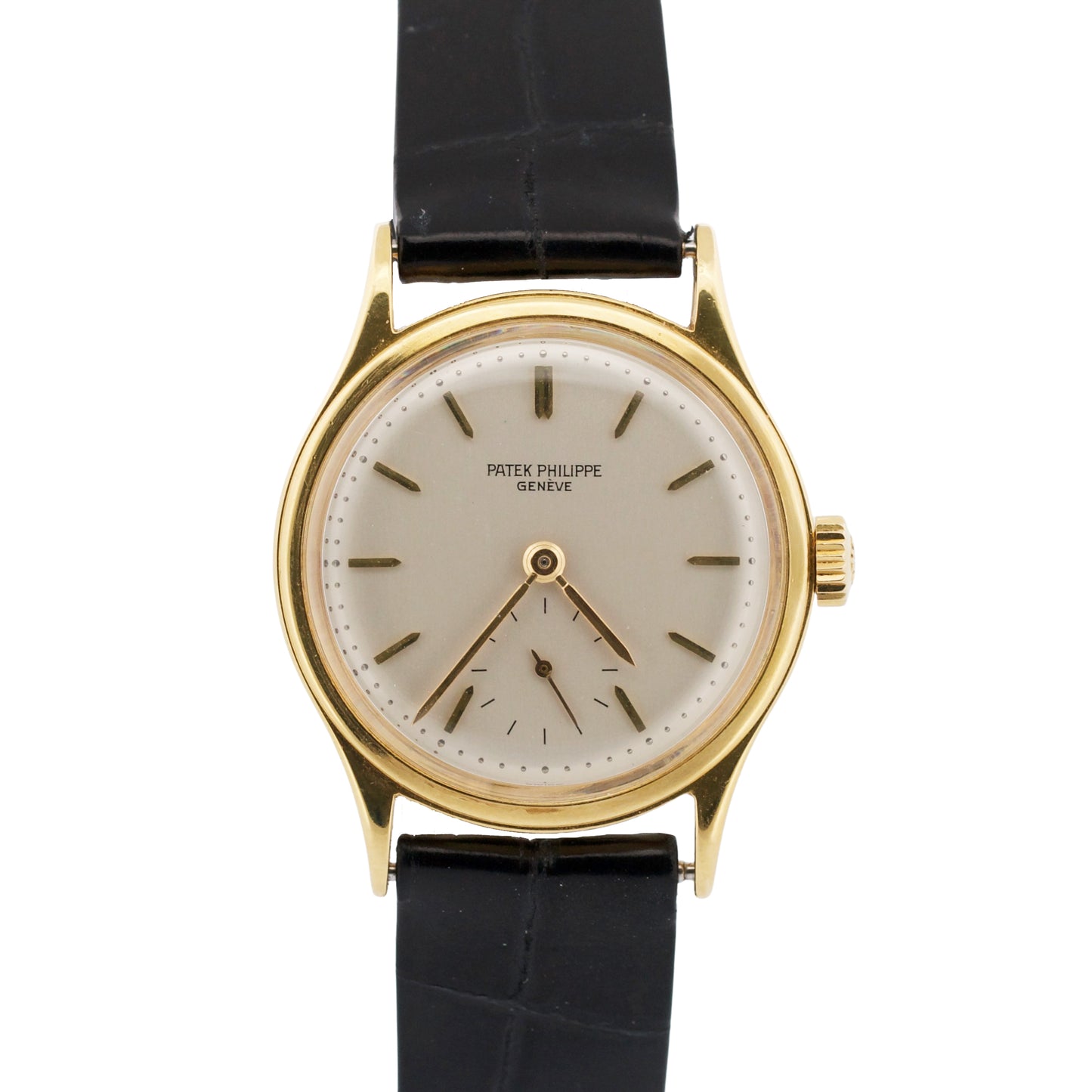 VINTAGE Patek Philippe Calatrava 2451 SILVER 18K Yellow Gold Manual 31mm Watch