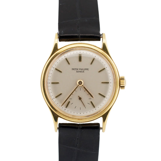 VINTAGE Patek Philippe Calatrava 2451 SILVER 18K Yellow Gold Manual 31mm Watch