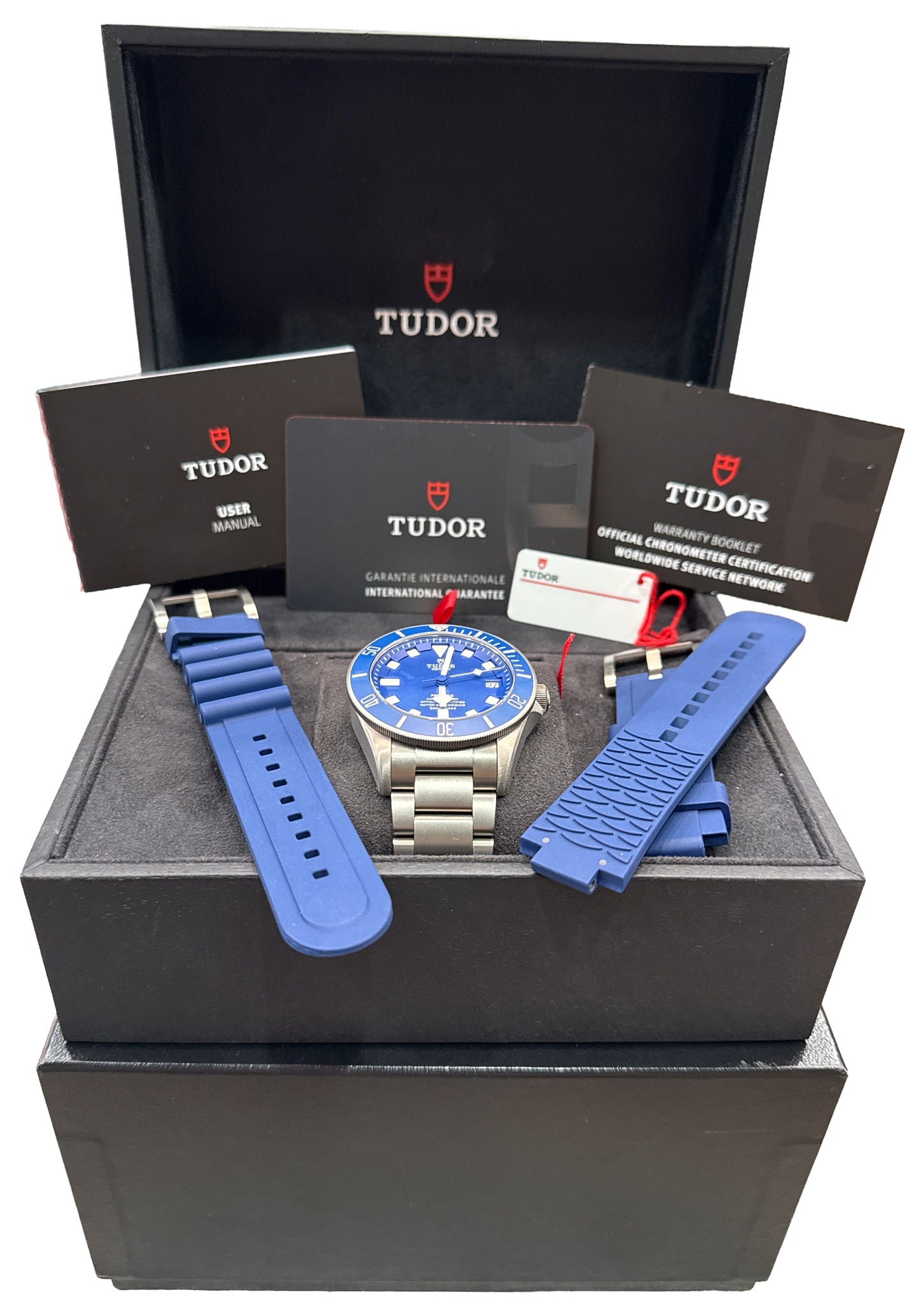 2022 PAPERS Tudor Pelagos BLUE Ceramic Matte TITANIUM 42mm 25600TB Watch BOX
