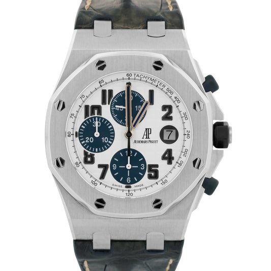 EXTRACTS Audemars Piguet Royal Oak Offshore WHITE Blue 26170ST.OO.D305CR.01 BOX