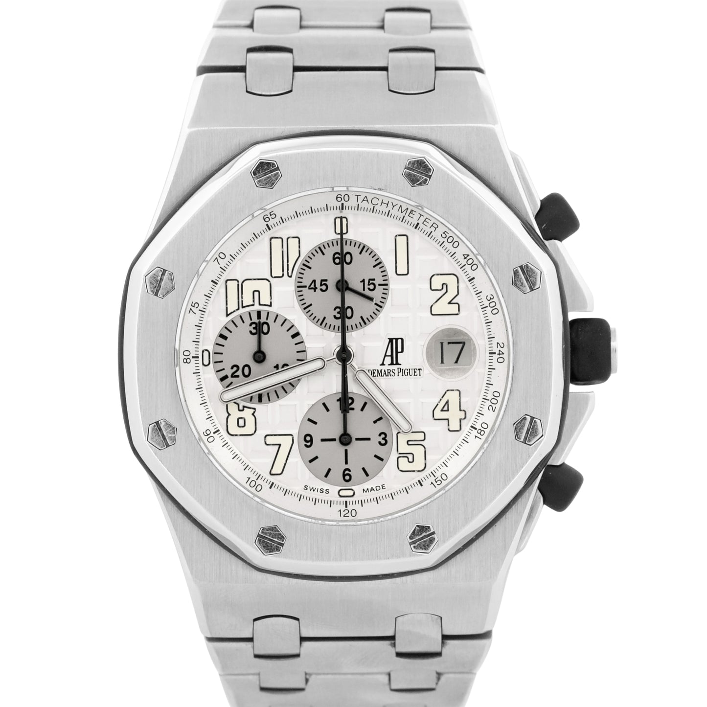 Audemars Piguet Royal Oak Offshore SILVER Chronograph Stainless Steel 25721ST