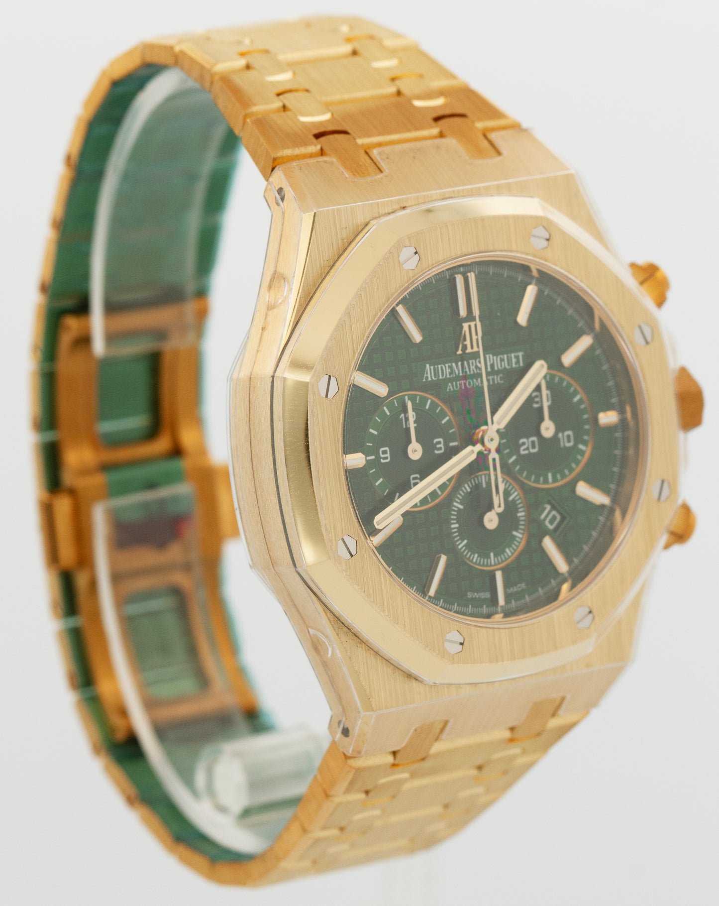 BRAND NEW Audemars Piguet Royal Oak Chronograph 41 GREEN Yellow Gold 26331BA B+P