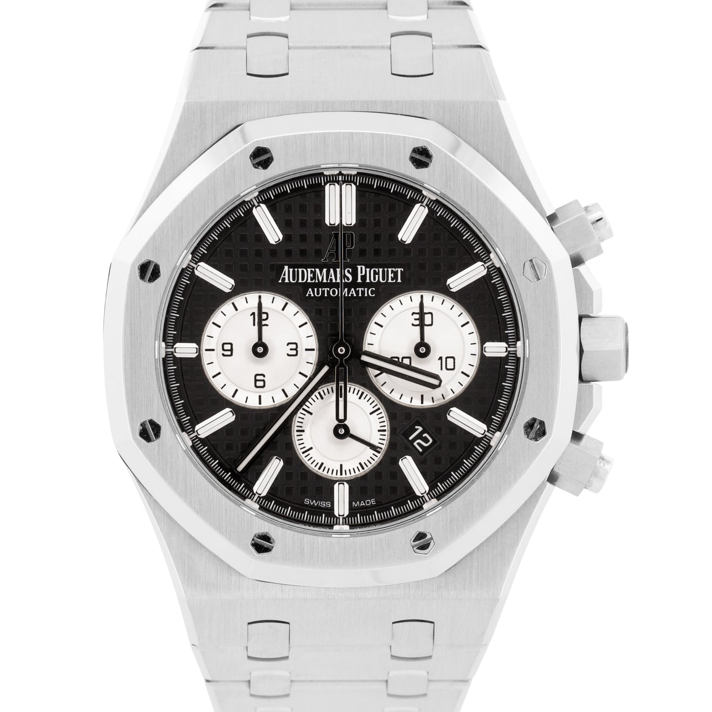 PAPERS Audemars Piguet Royal Oak Chronograph BLACK 41mm Steel 26331ST BOX