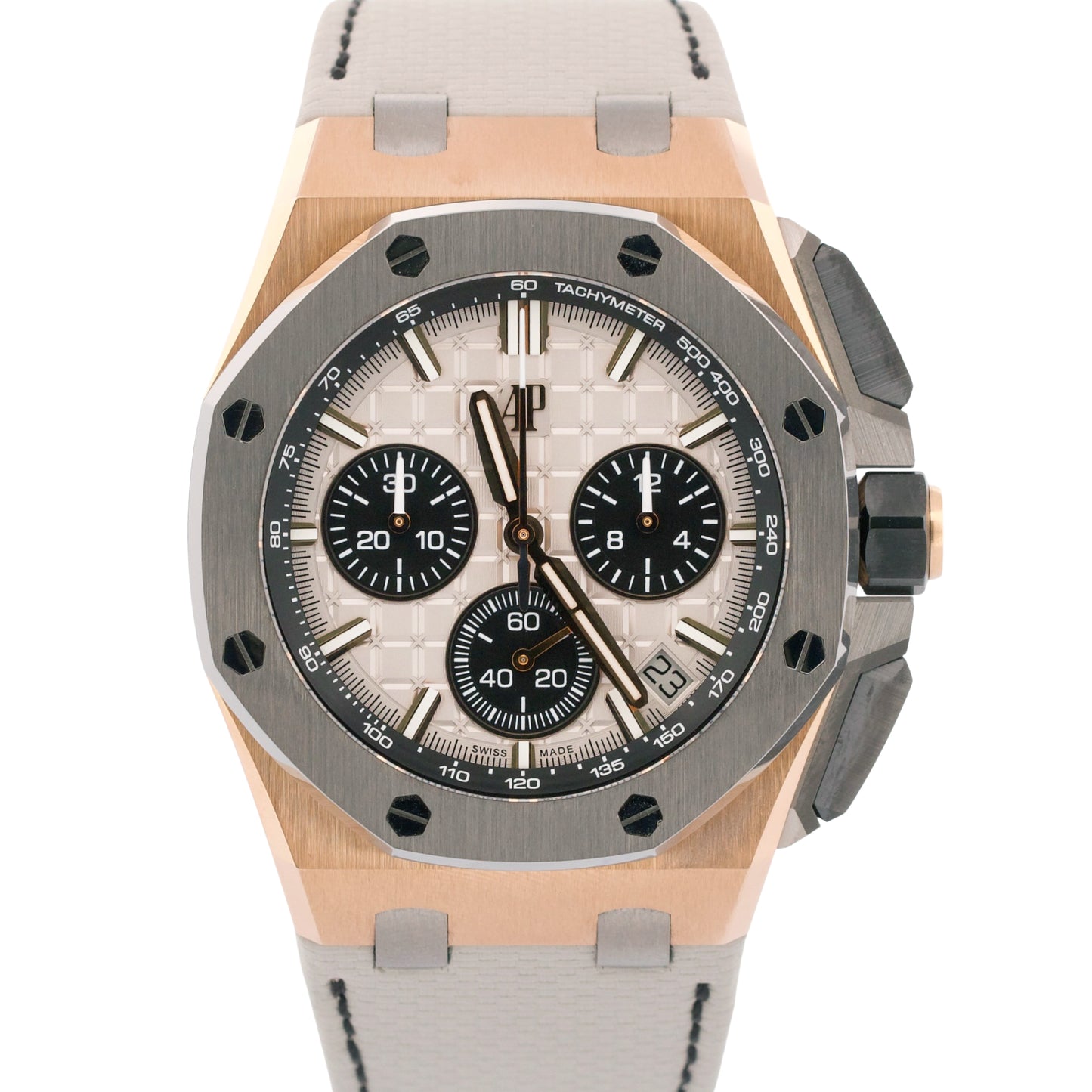 PAPERS Audemars Piguet Royal Oak Offshore GREY 18K Rose Gold 43mm 26420OI BOX