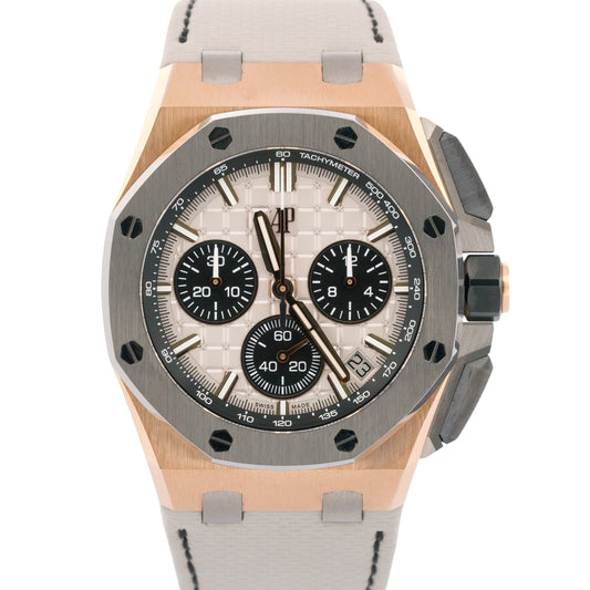 PAPERS Audemars Piguet Royal Oak Offshore GREY 18K Rose Gold 43mm 26420OI BOX