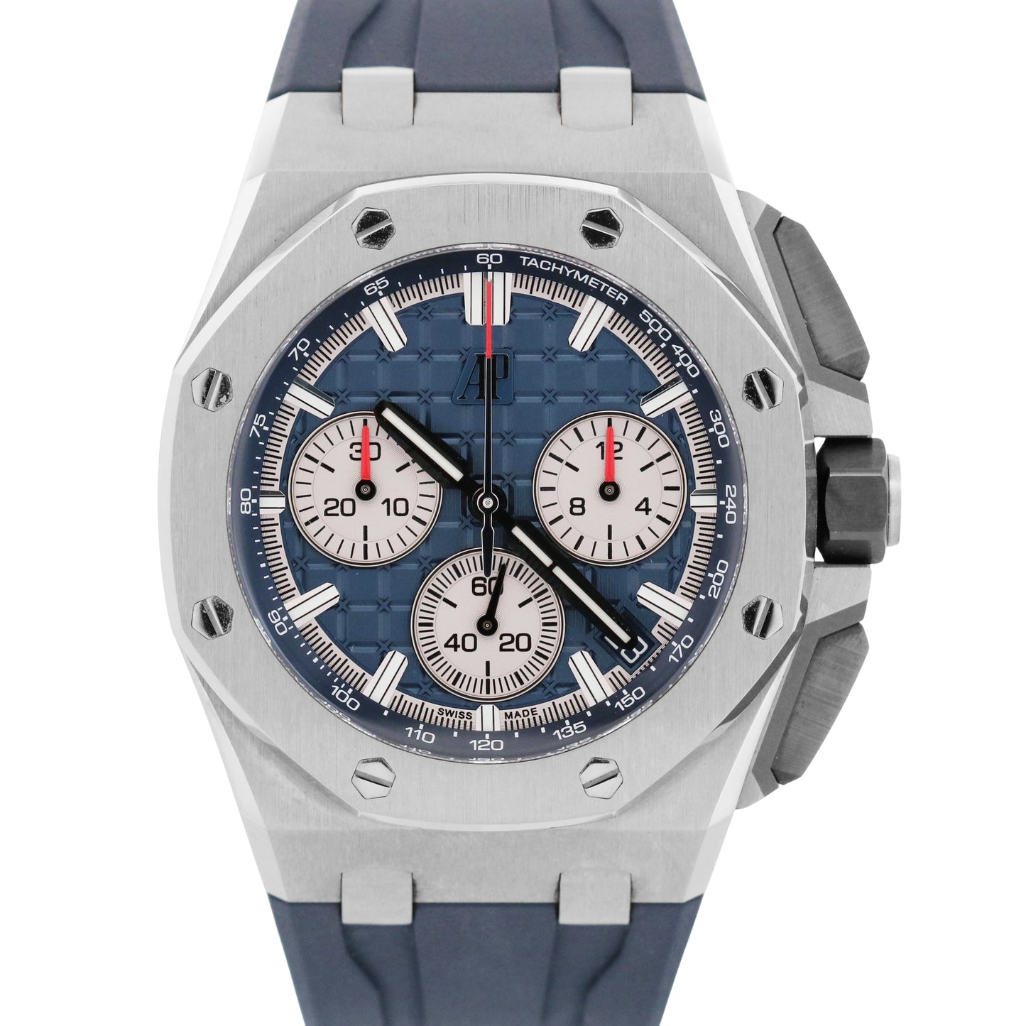 PAPERS Audemars Piguet Royal Oak Offshore BLUE Titanium Rubber 43mm 26420TI BOX