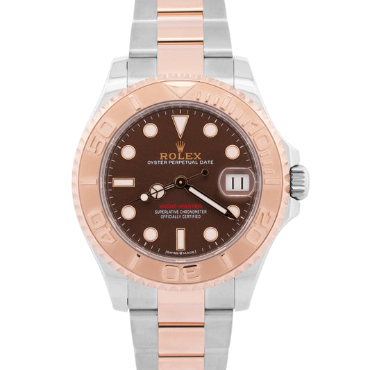 2024 PAPERS Rolex Yacht-Master 37mm Steel 18K Gold CHOCOLATE Brown 268621 BOX