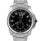 Men's Cartier Calibre Black Roman 42mm Stainless Date Watch 3389 / W7100016