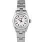 Ladies Rolex Oyster Perpetual 24mm White Roman Stainless Steel Watch 67180
