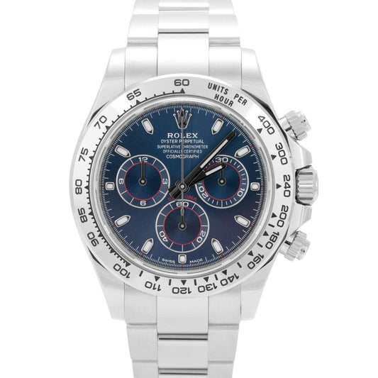 2021 NEW PAPERS Rolex Daytona Cosmograph Blue 18K White Gold Watch 116509 BOX