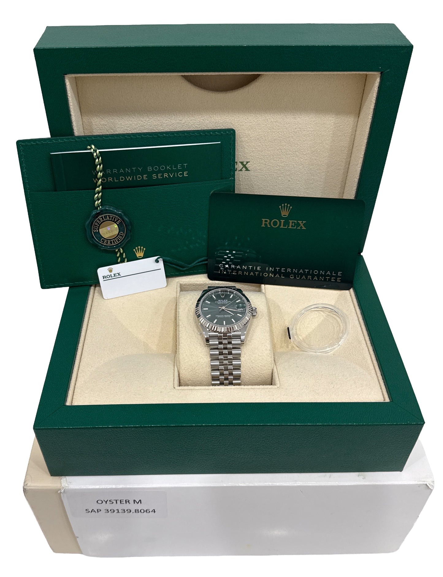2022 PAPERS Rolex DateJust 31mm MINT GREEN 18K Gold JUBILEE Steel 278274 BOX