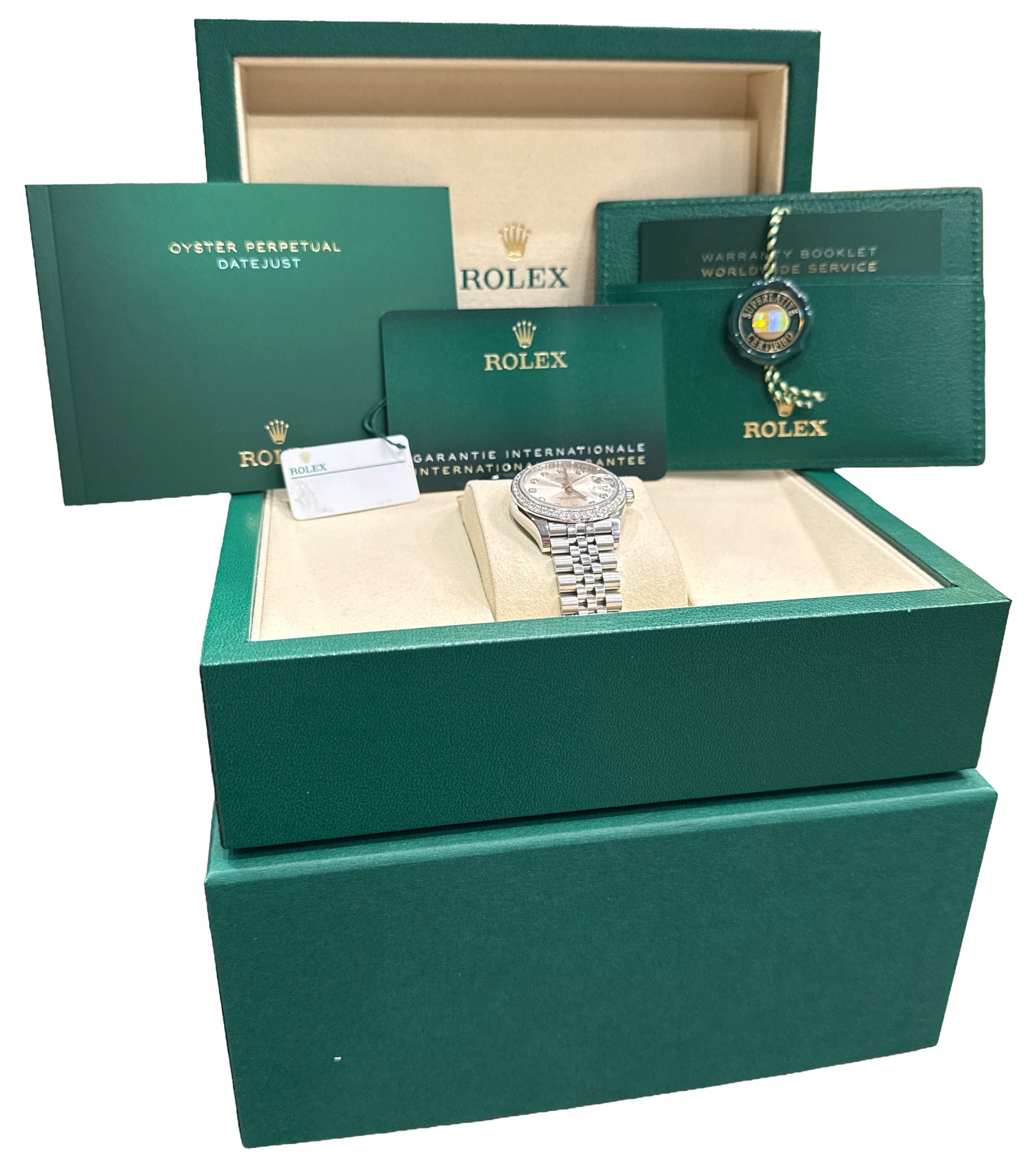 NEW 2026 PAPERS Rolex DateJust 31mm SILVER DIAMOND 18K JUBILEE 278384 RBR BOX
