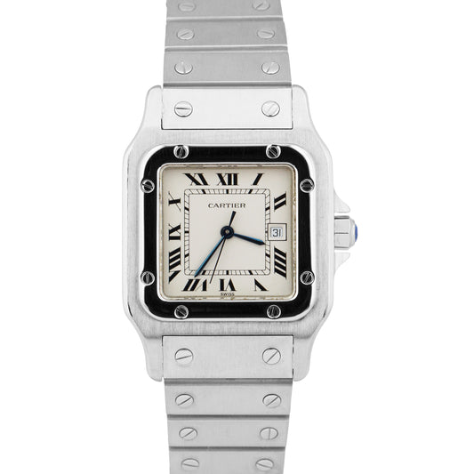 MINT Cartier Santos Carrée 29mm AUTOMATIC Roman White Stainless Steel 2960 Watch