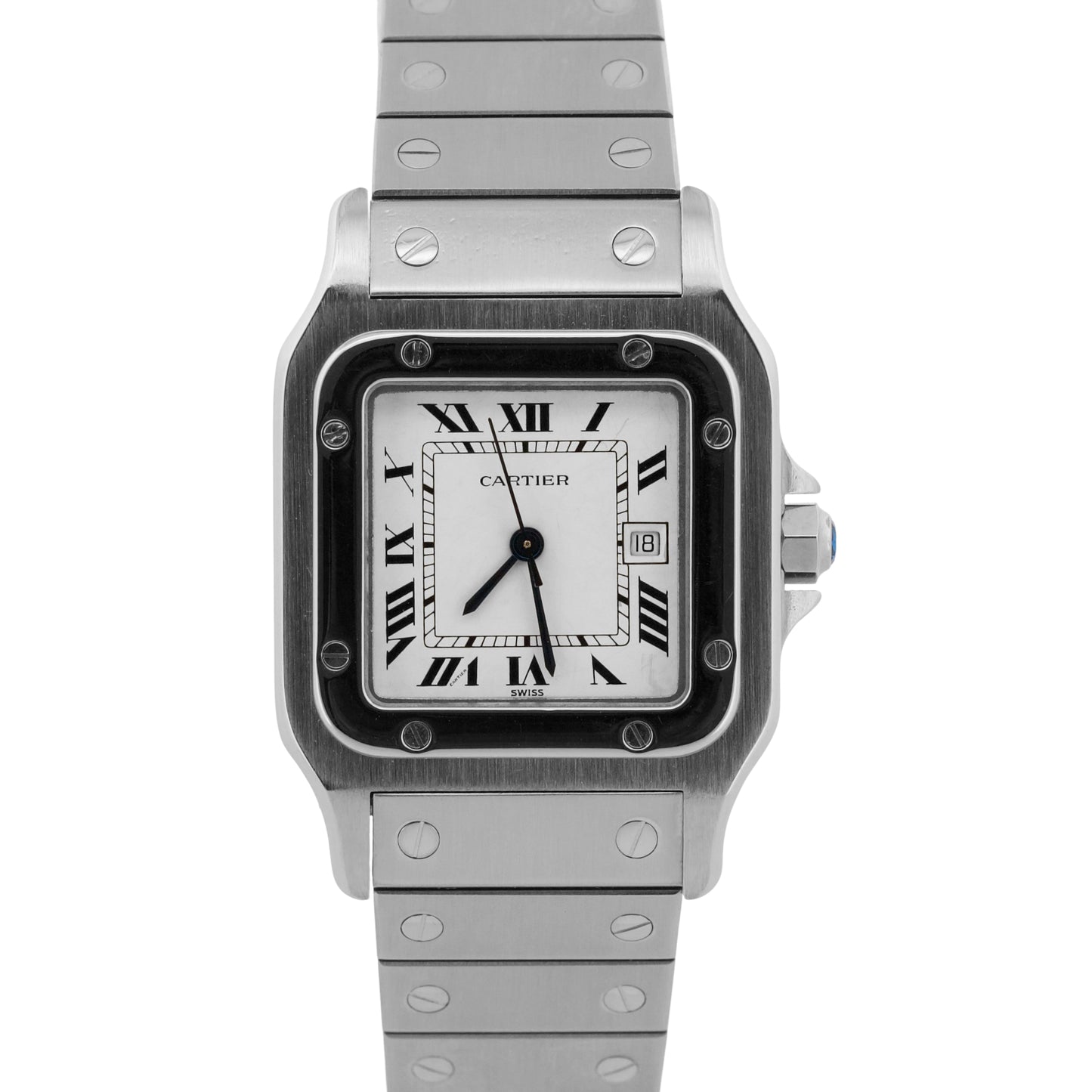 Cartier Santos Carrée 29mm AUTOMATIC Roman WHITE Stainless Steel 2960 Watch