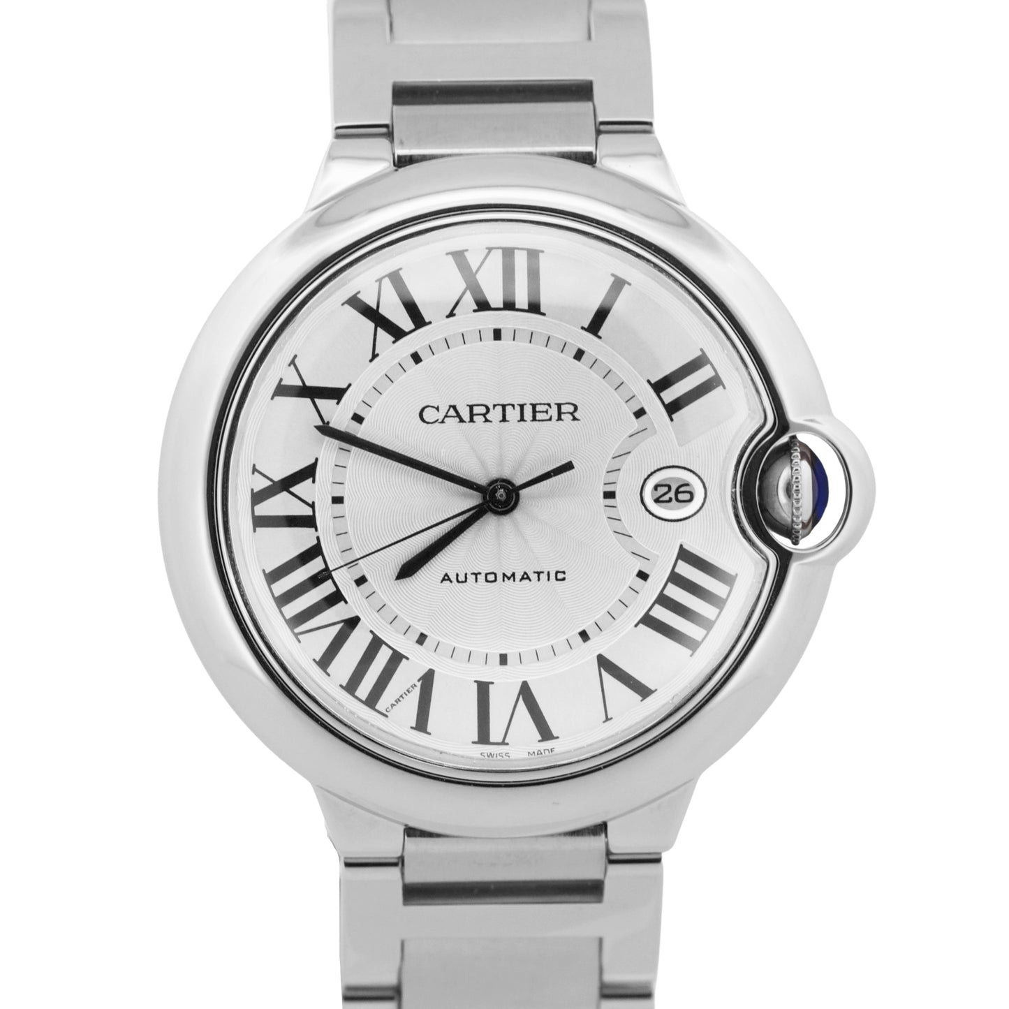 Cartier Ballon Bleu Stainless Steel SILVER Roman 42mm W69012Z4 3001 Watch