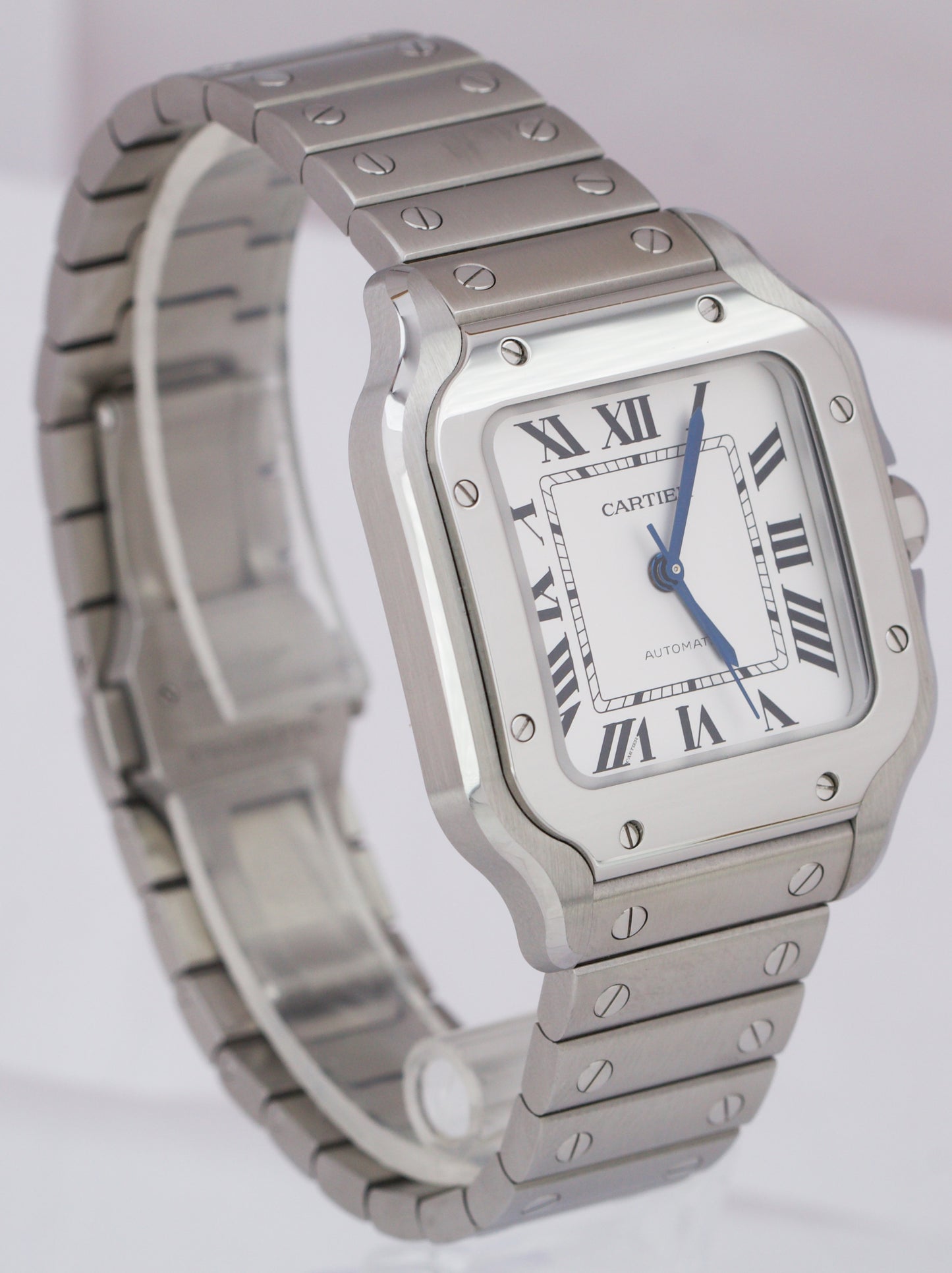 MINT PAPERS Cartier Santos Mid-Size 35mm Stainless Steel White WSSA0029 4075 BOX