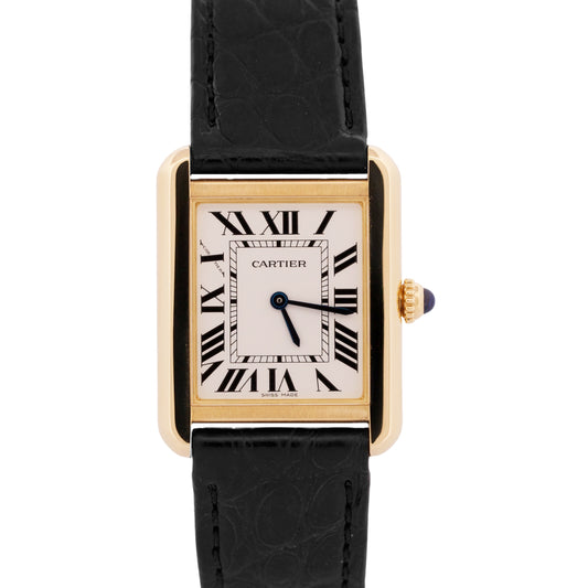 2020 PAPERS Cartier Lady Tank Solo 18K Gold SILVER Quartz 24mm 3168 W5200002 BOX