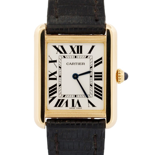 Cartier Lady Tank Solo 18K Yellow Gold WHITE Quartz 31mm x 24mm 3168 W5200002